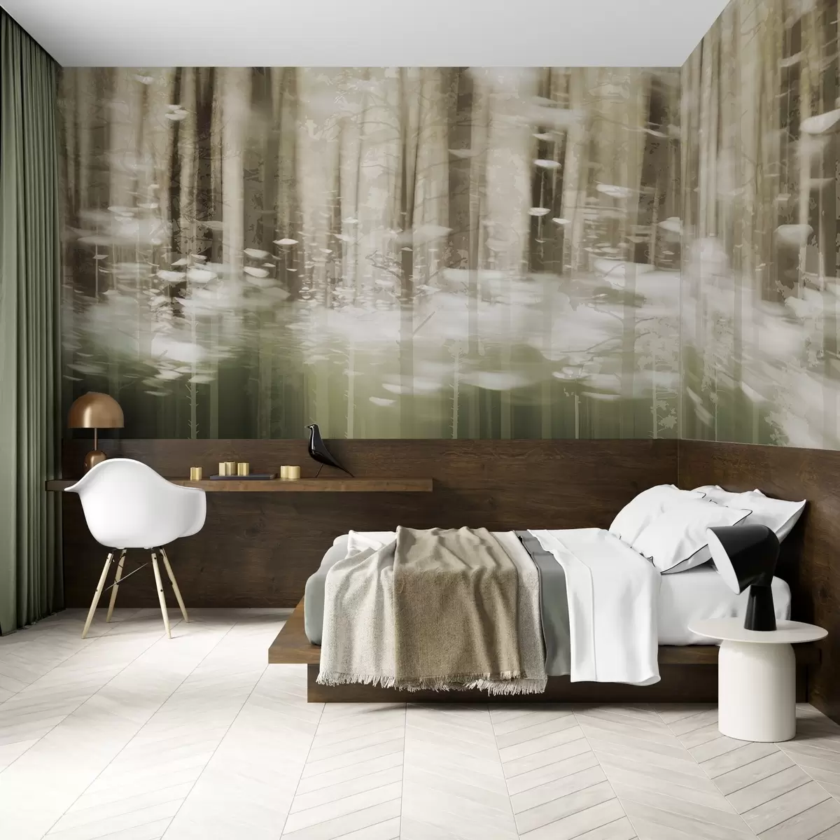 murais de parede Troncos de árvores estilizados em tons pastel w04844