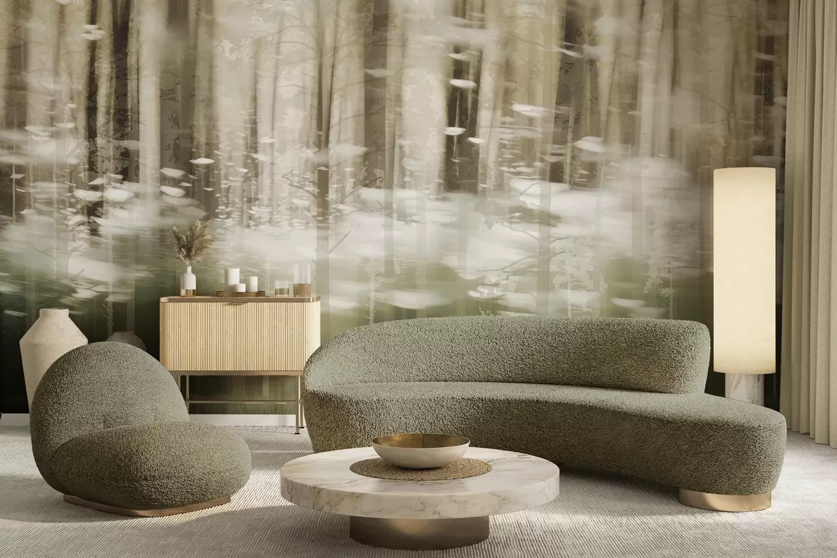 murais de parede Troncos de árvores estilizados em tons pastel w04844