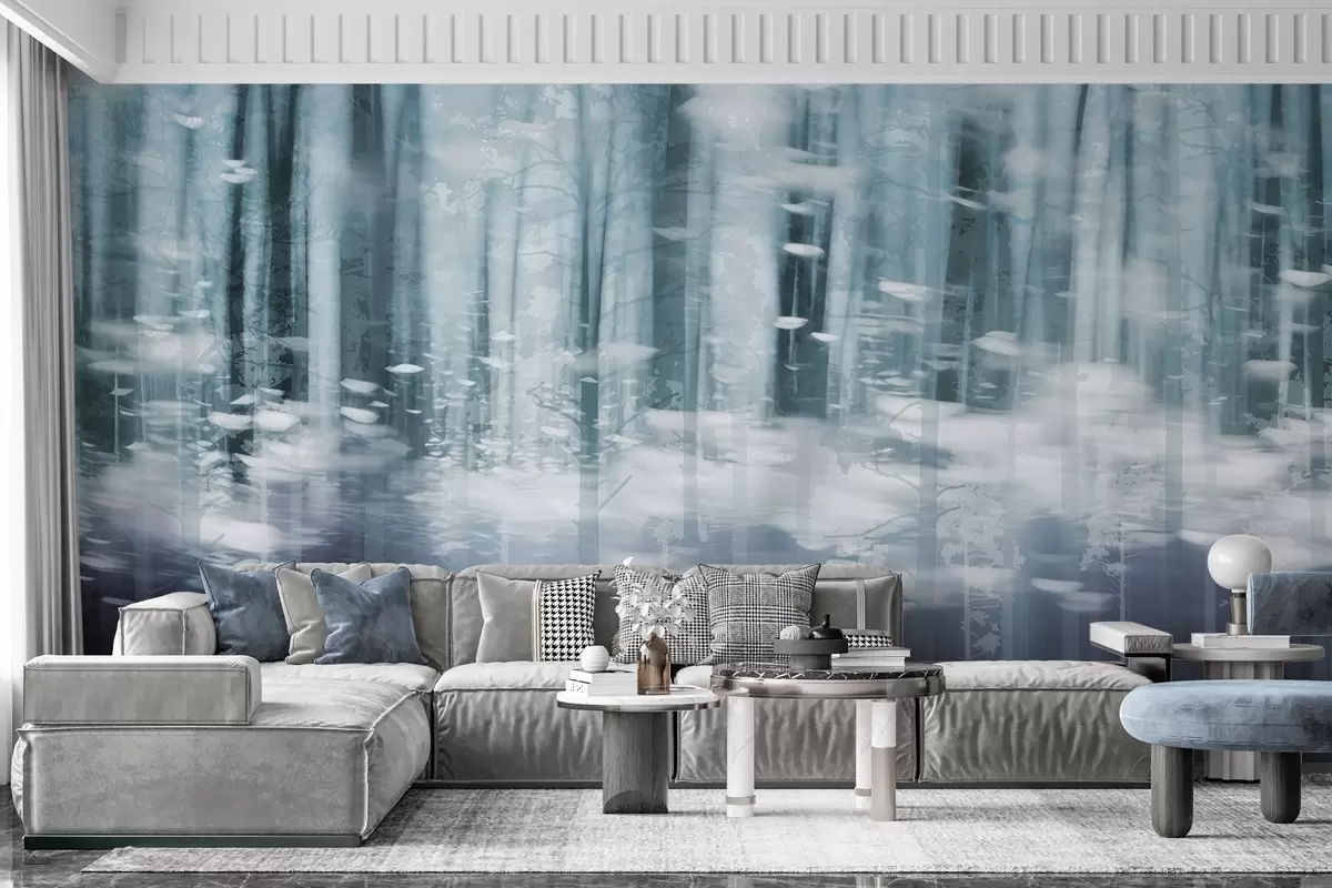 murais de parede Troncos de árvores estilizados em tons pastel w04844v1