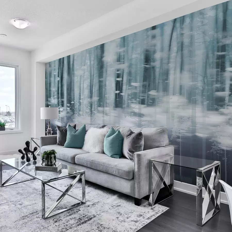 murais de parede Troncos de árvores estilizados em tons pastel w04844v1