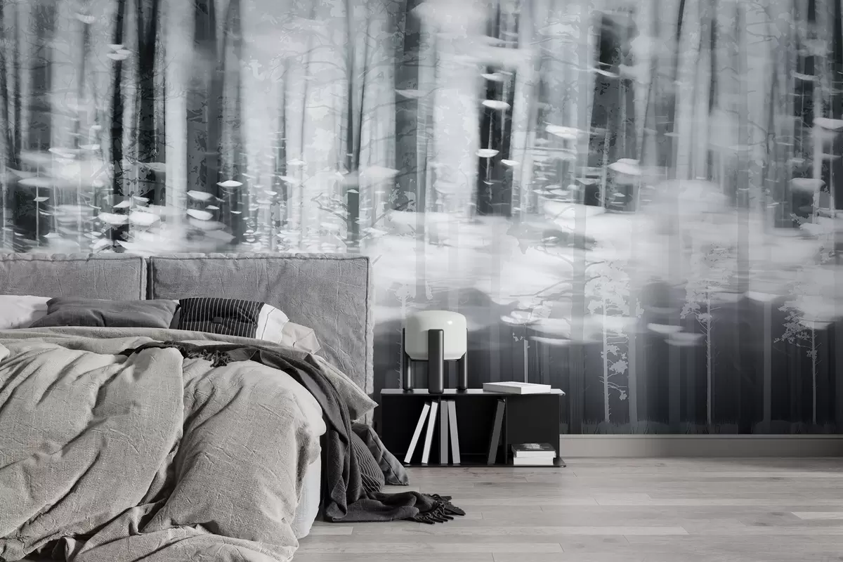 murais de parede Troncos de árvores estilizados em tons pastel w04844v2