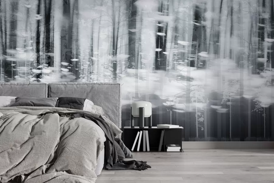 murais de parede Troncos de árvores estilizados em tons pastel w04844v2