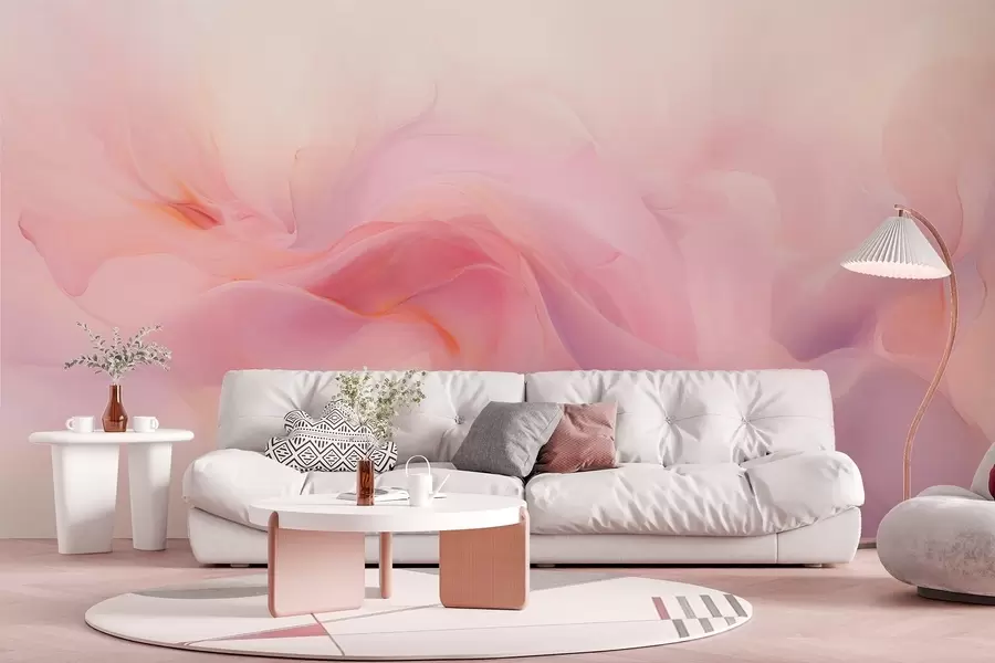 murais de parede Composição abstrata em tons de rosa e violeta w09523