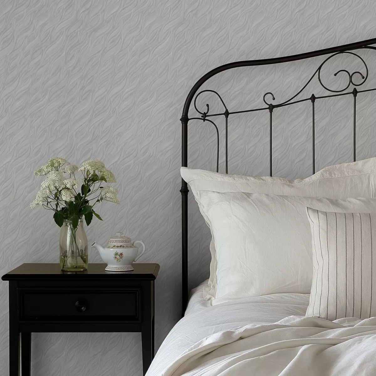 Papel de parede Ondas texturizadas com escova, menta clara a00688v2