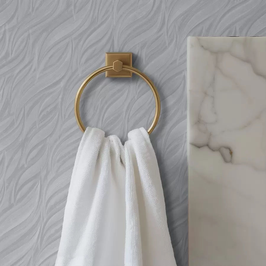 murais de parede Ondas texturizadas com escova, azul-acinzentado frio a00688v3