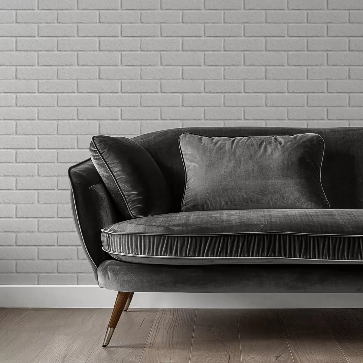 Papel de parede Textura de tijolo branco, disposição horizontal a00877