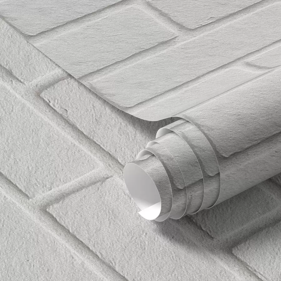 murais de parede Textura de tijolo branco, disposição horizontal a00877