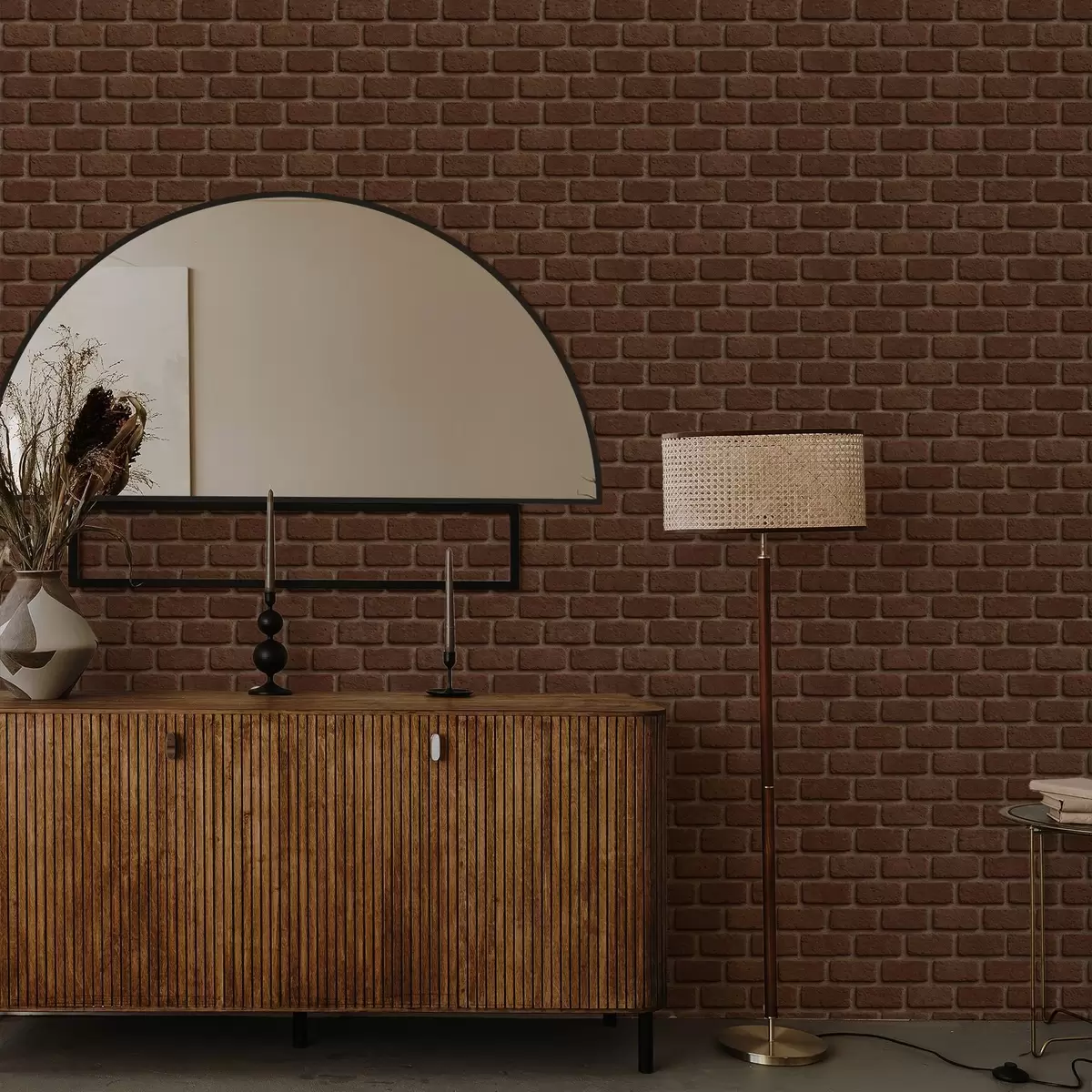 Papel de parede Textura rústica de tijolo castanho a00879