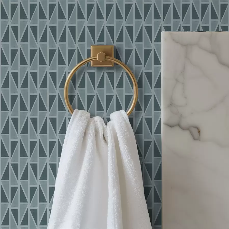 murais de parede Treliça de painéis de vidro azul-petróleo com suportes diagonais a00902