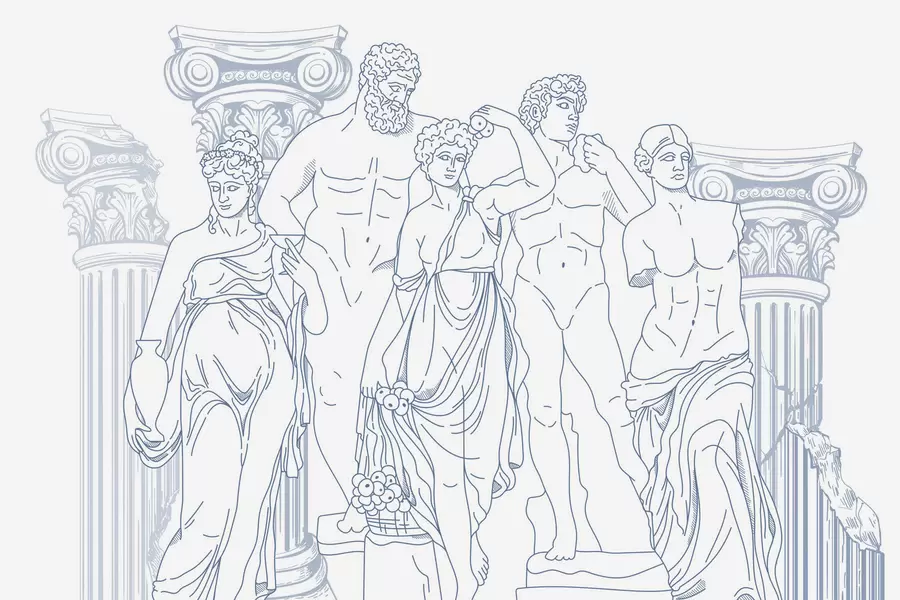 murais de parede Povos antigos e colunas w04865