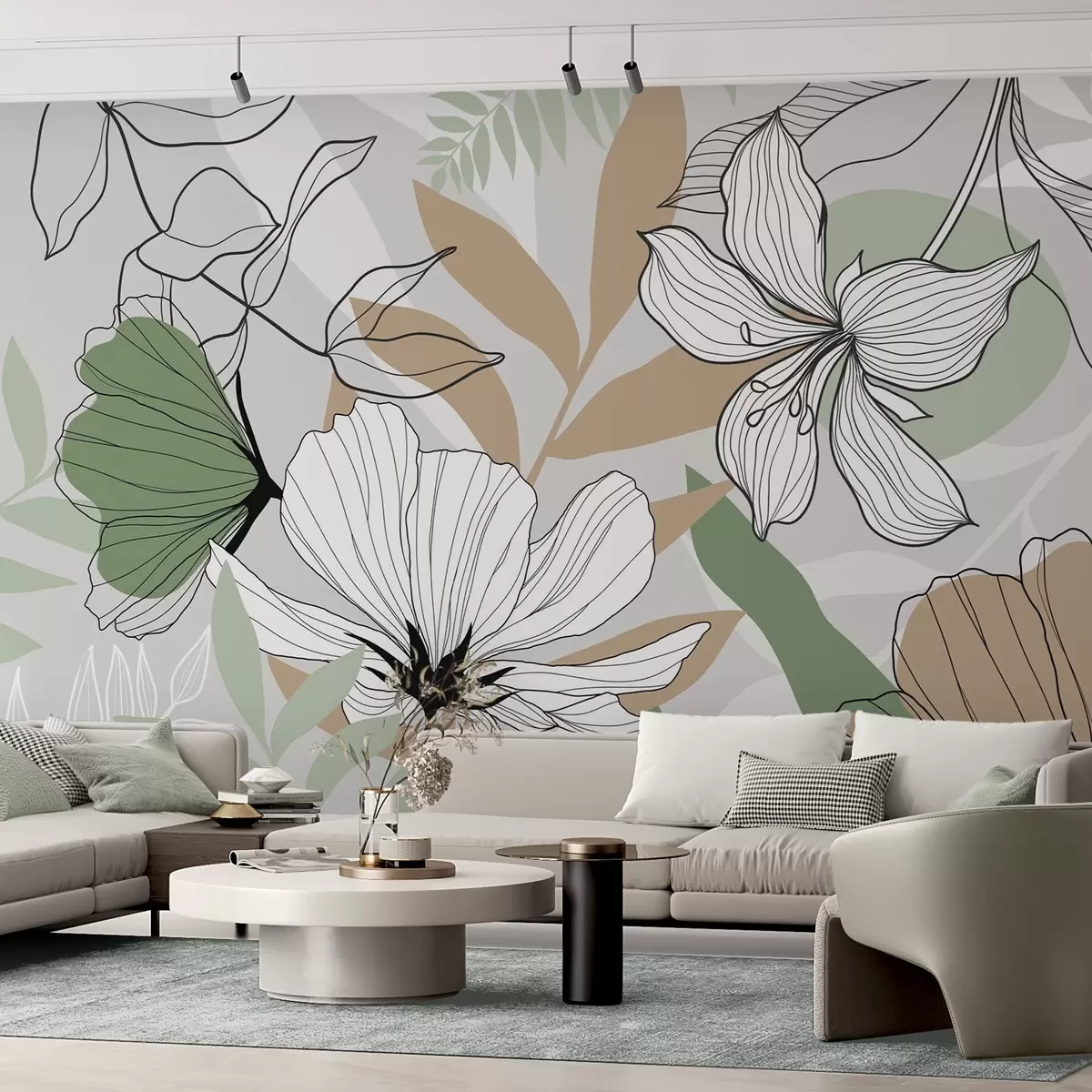 murais de parede Plantas e flores abstractas w04898v2