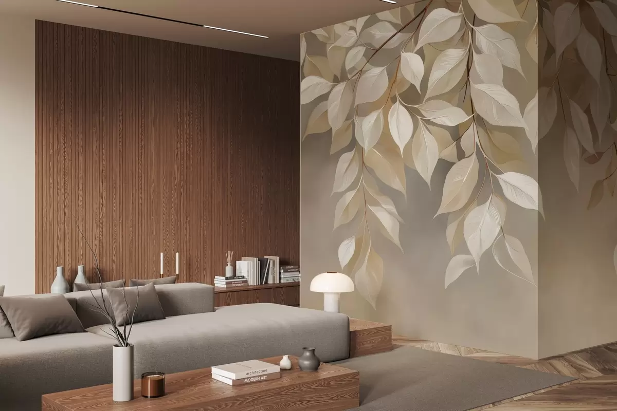 murais de parede Um ramo de cerefólio com folhas w04899