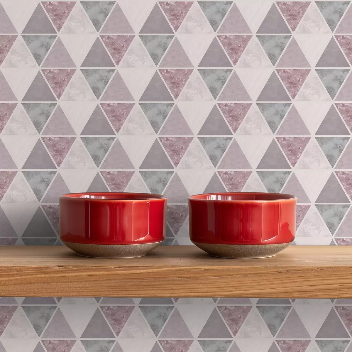 Papel de parede Triângulos suaves em tons cinza-rosa e pálidos a00918