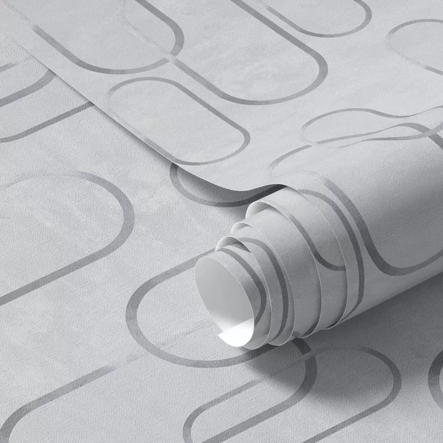 murais de parede Fundo claro com ovais alongados, contornos cinzentos a00921