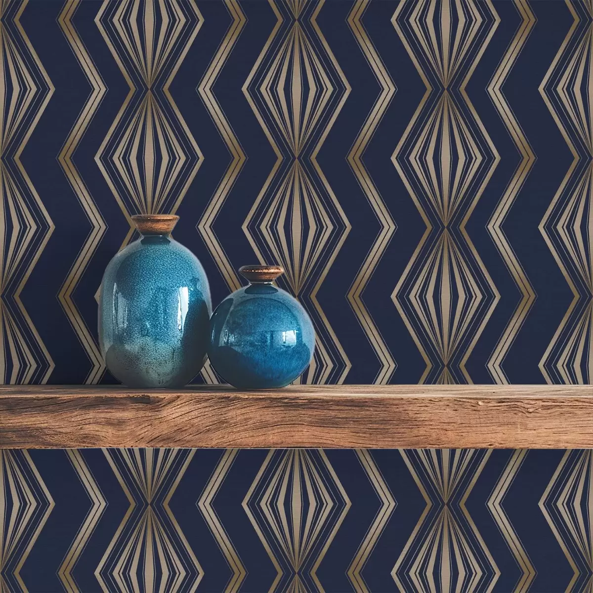 Papel de parede Padrão geométrico em diamante azul escuro a00973