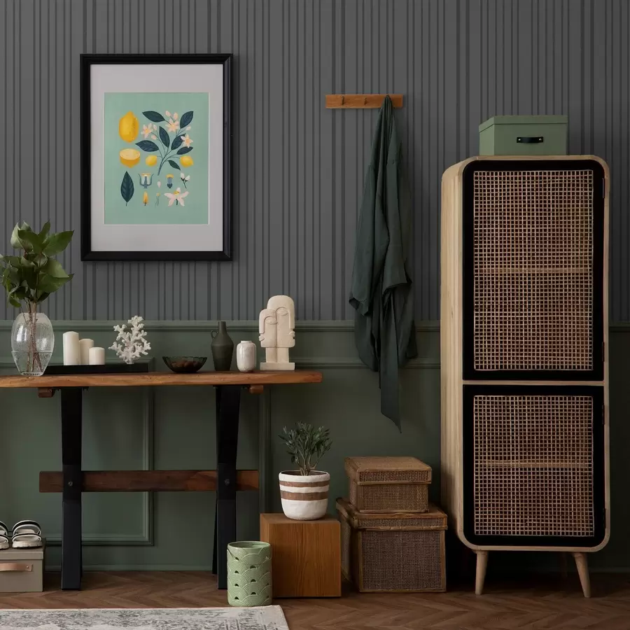 murais de parede Fundo cinzento escuro com riscas verticais texturizadas a00979v1