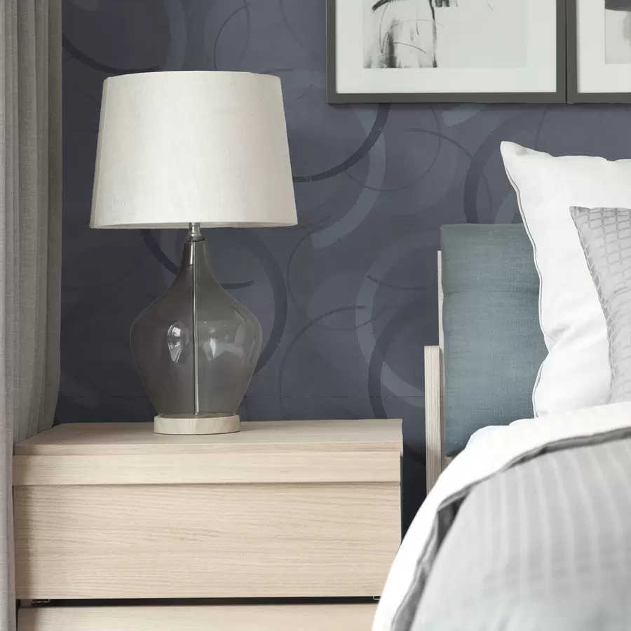 murais de parede Meios círculos e círculos suaves numa paleta de tons cinza-azulados frescos a00980