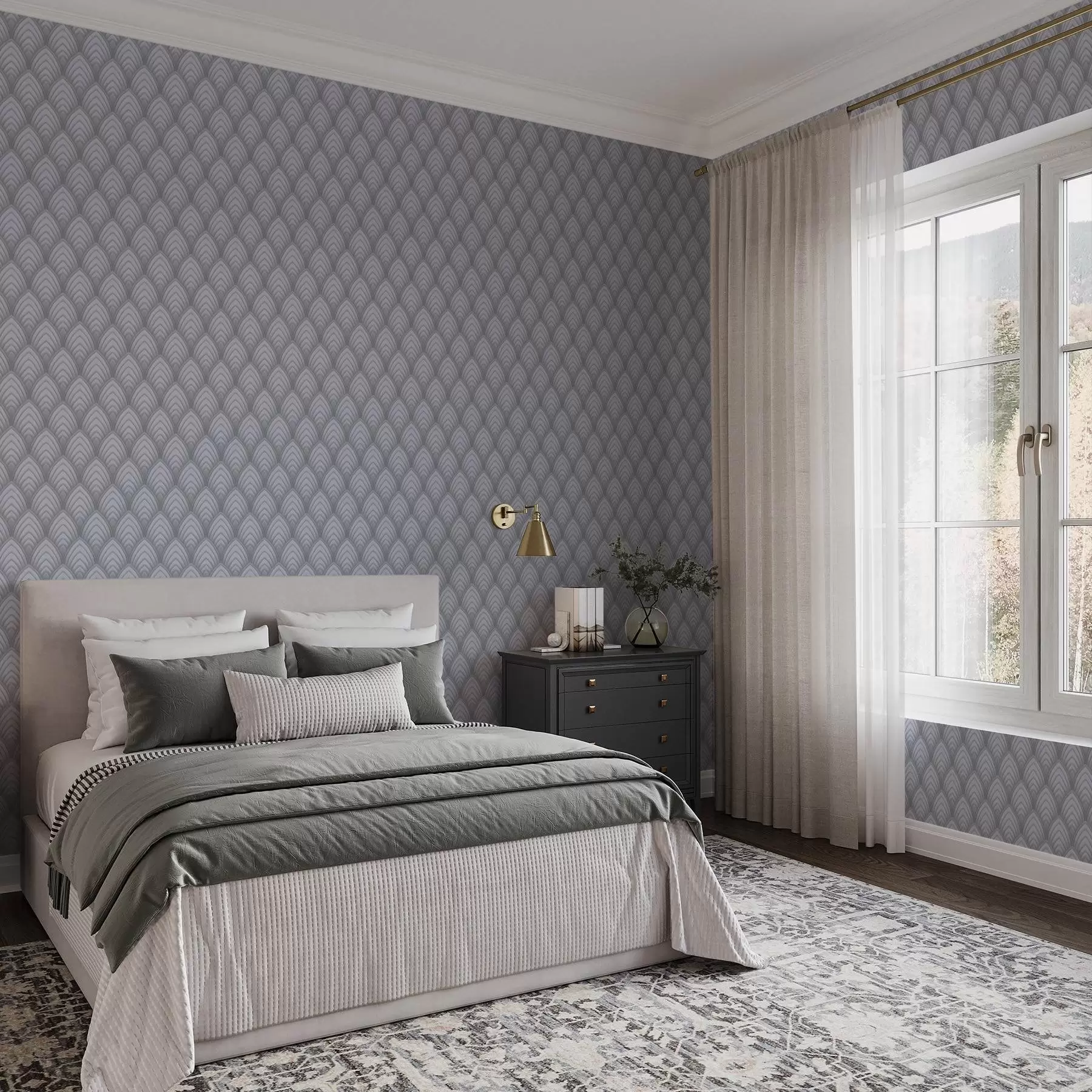 murais de parede Arcos volumétricos semelhantes a uma escala de cinza com um gradiente suave a00989