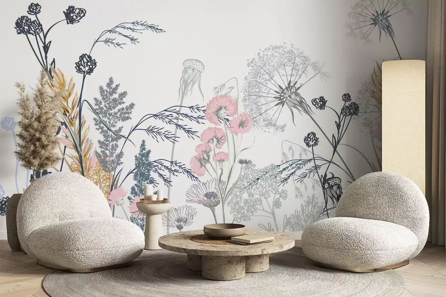 murais de parede Flores silvestres w04943v2