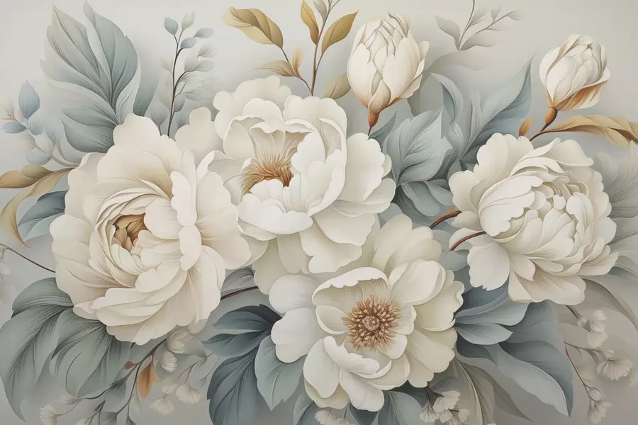 murais de parede Um ramo de peónias w04979