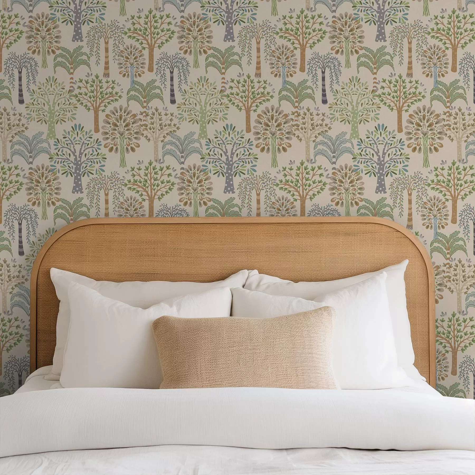 murais de parede Árvores decorativas numa paleta suave e natural a00960