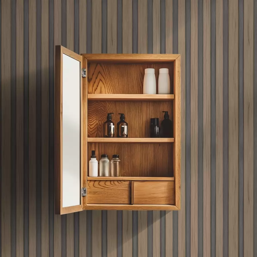 murais de parede Ripas verticais de madeira com inserções cinza escuro a00991