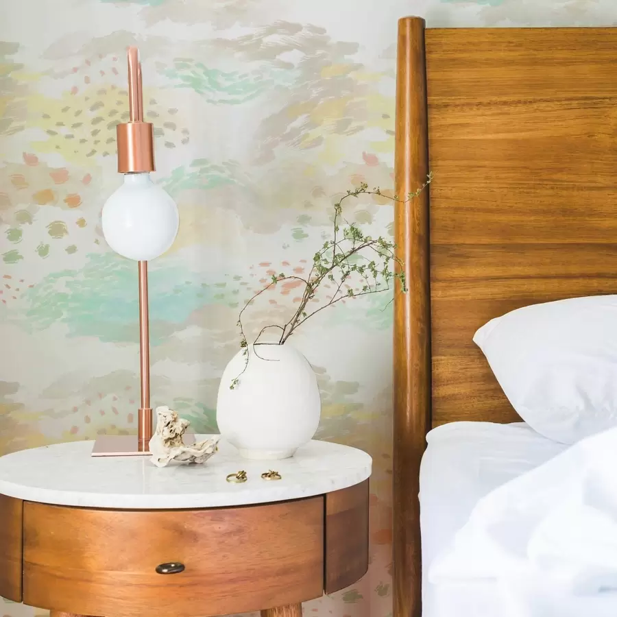 murais de parede Pinceladas leves em tons pastel sobre um fundo quase branco a00999