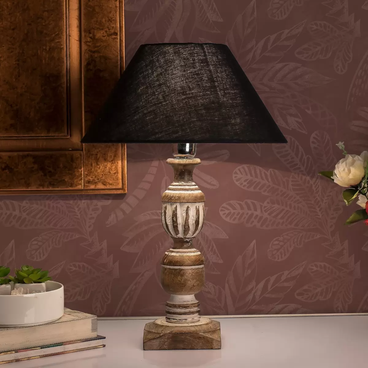 Papel de parede Folhas tropicais texturizadas em tons terracota vermelho intenso a01001v2