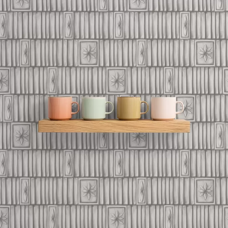 murais de parede Painéis verticais em relevo com inserções florais gráficas a01058