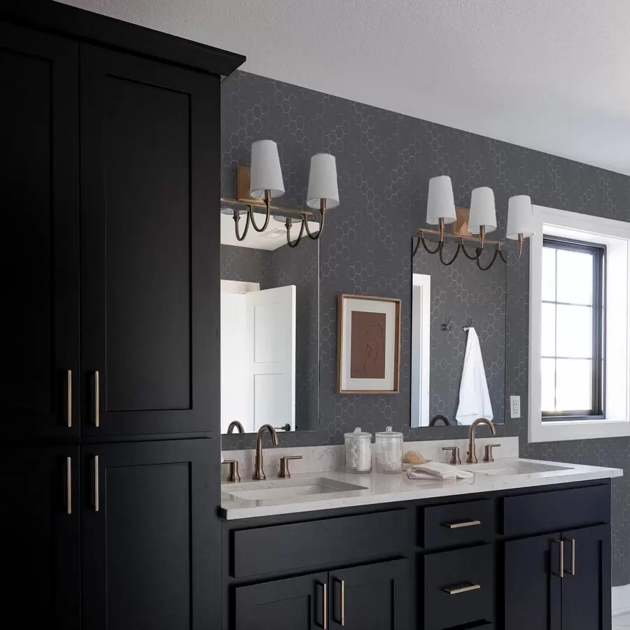 murais de parede Padrão de favo de mel em grafite escuro com profundidade a01061v1