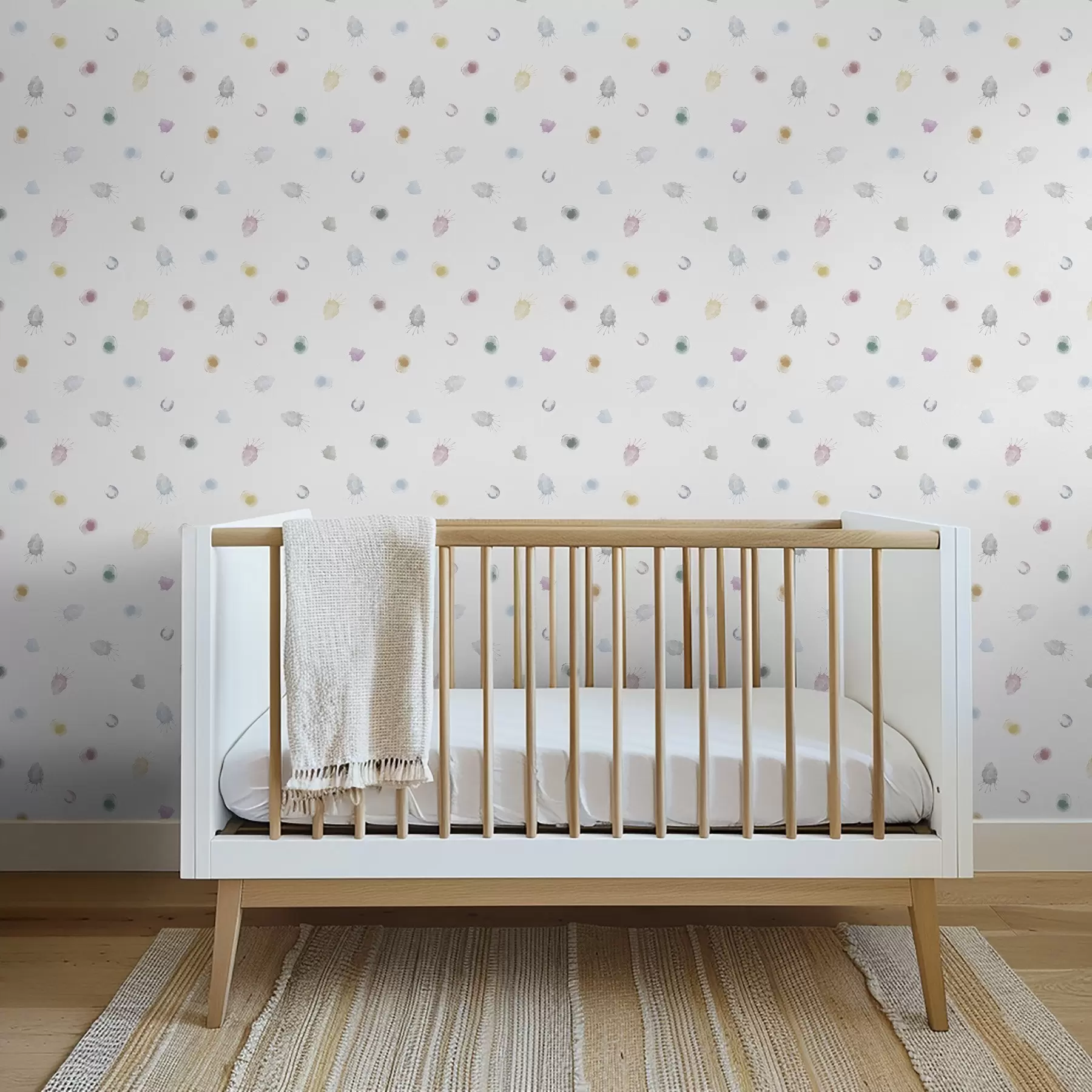 murais de parede Grandes manchas coloridas de aguarela em papel branco a01062