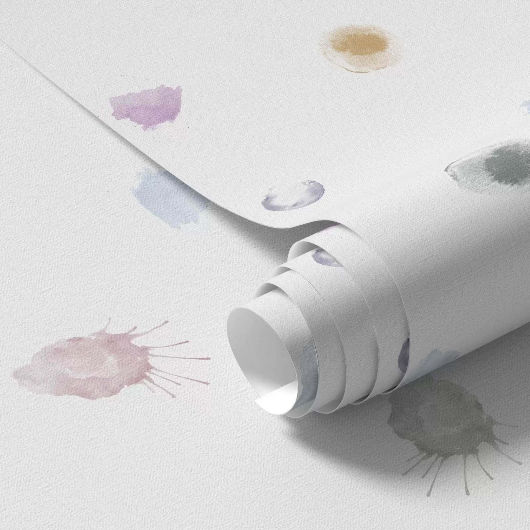 murais de parede Grandes manchas coloridas de aguarela em papel branco a01062