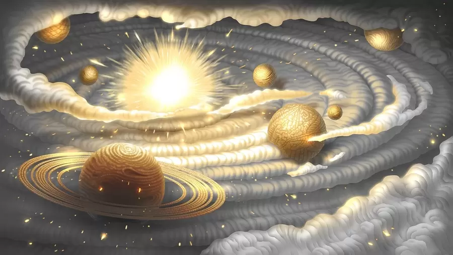 murais de parede Dança cósmica dos corpos celestes w01967