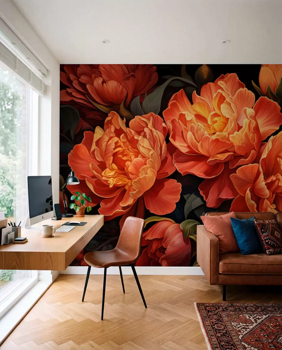 murais de parede Noite Floral Quente w05044
