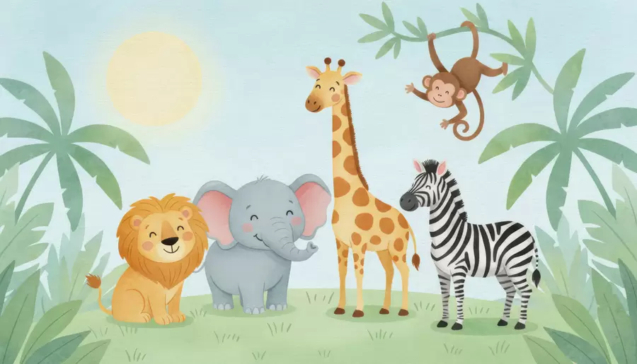 murais de parede Animais pintados em aquarela w05046