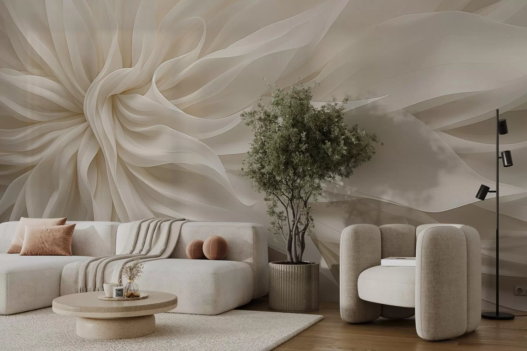 murais de parede Pétalas de seda de luz w05050