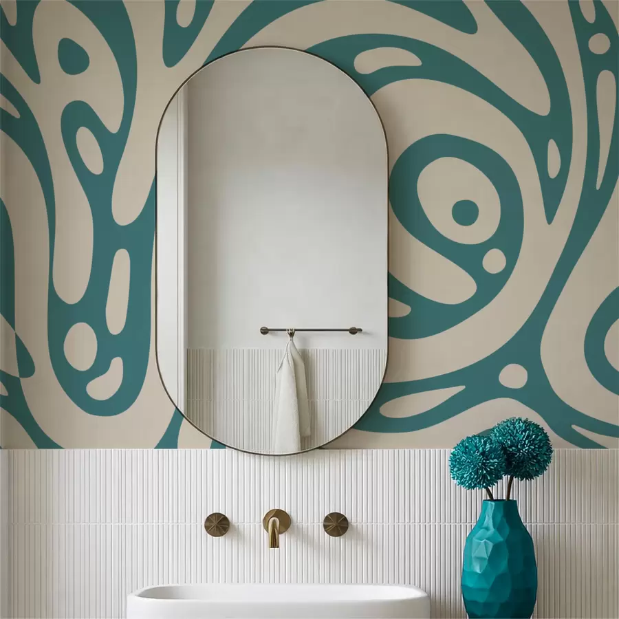 murais de parede Padrão abstrato com formas orgânicas fluidas w05071