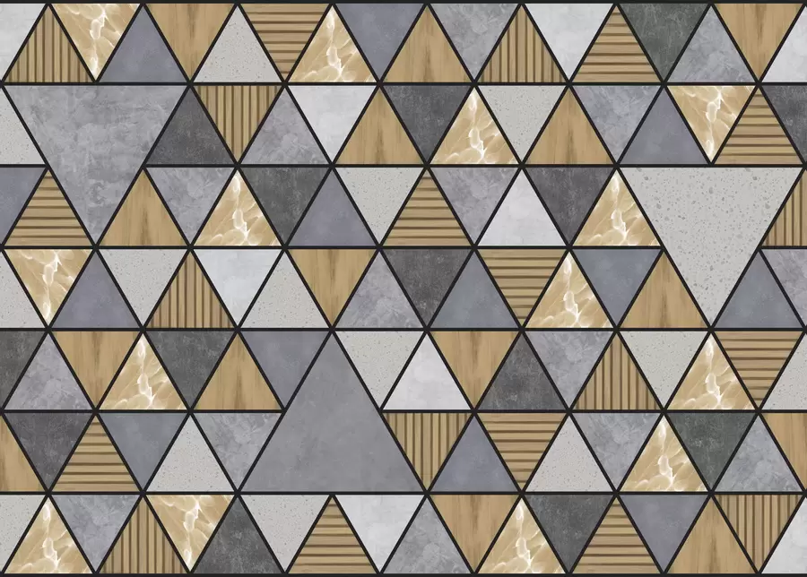 murais de parede Ornamento triangular com cores neutras e quentes w05096v1