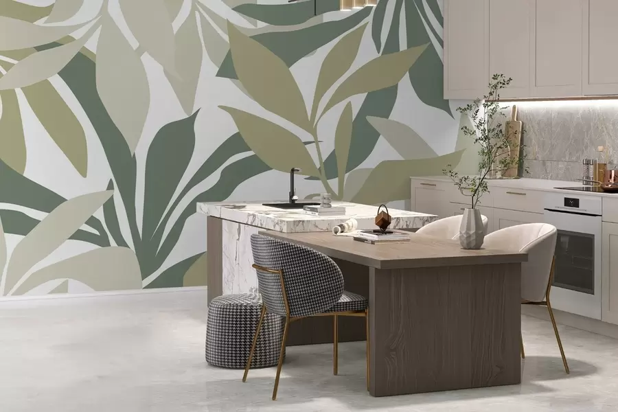 murais de parede Folhagem abstrata w05136v1