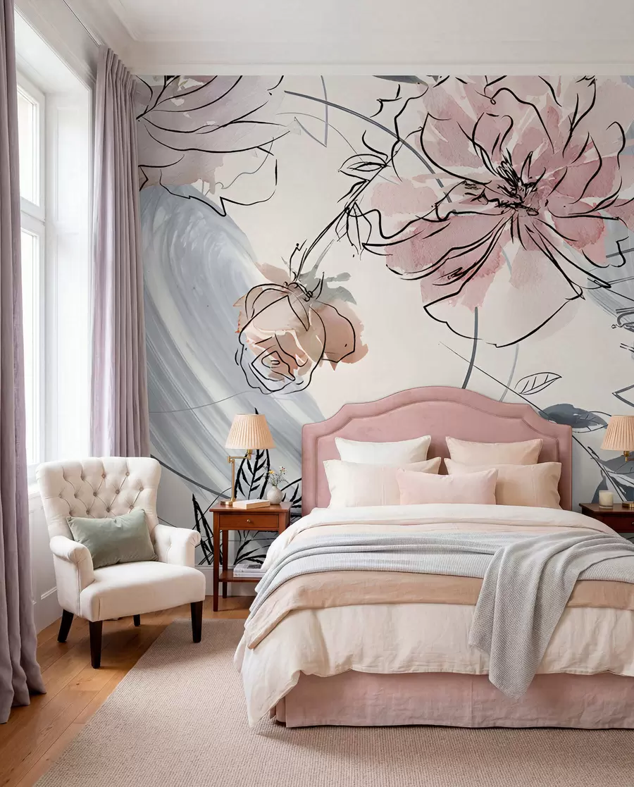 murais de parede Flores em aquarela u71515