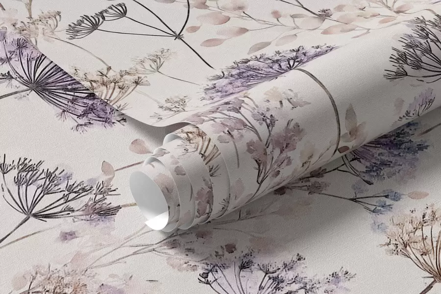 murais de parede Flores silvestres em tons pastel a00967