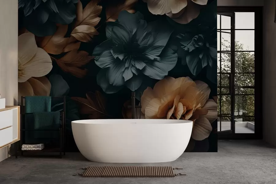 murais de parede Jardim escuro em flor w05007