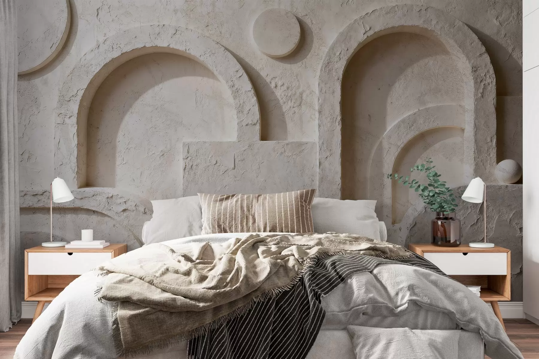 murais de parede Geometria volumétrica feita de betão w05186