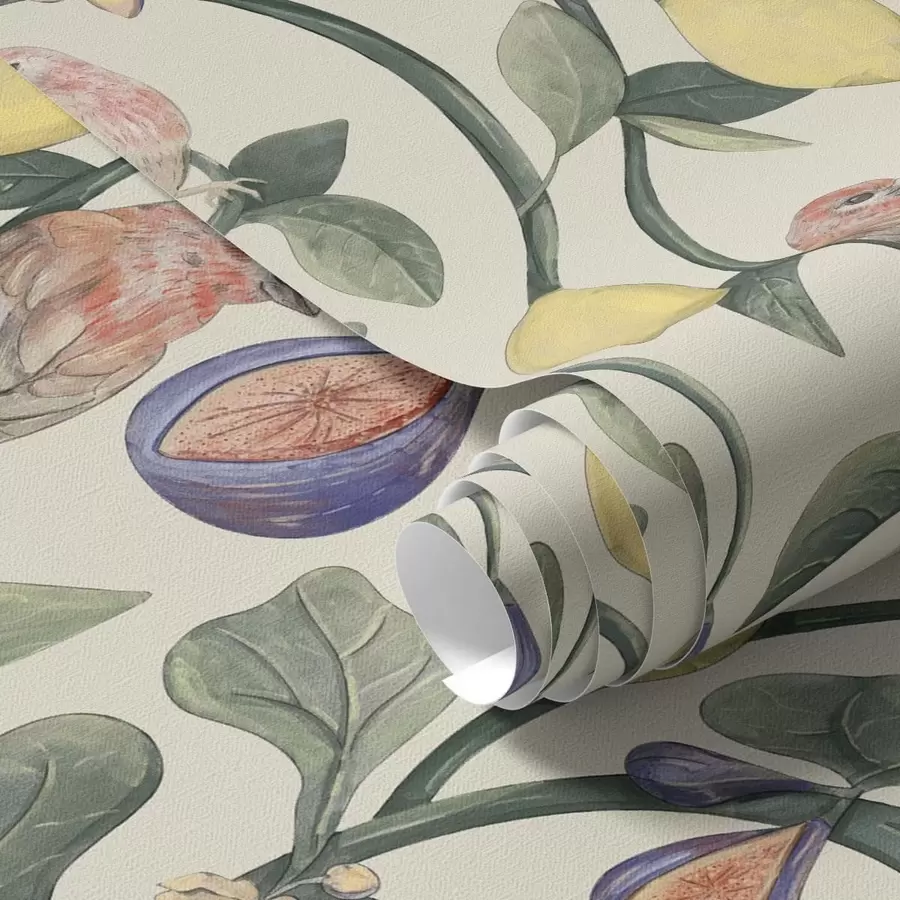 murais de parede Pássaros entre folhas e frutos a01107