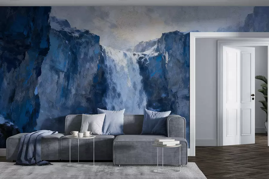 murais de parede Cascata pintada em estilo grunge w05177