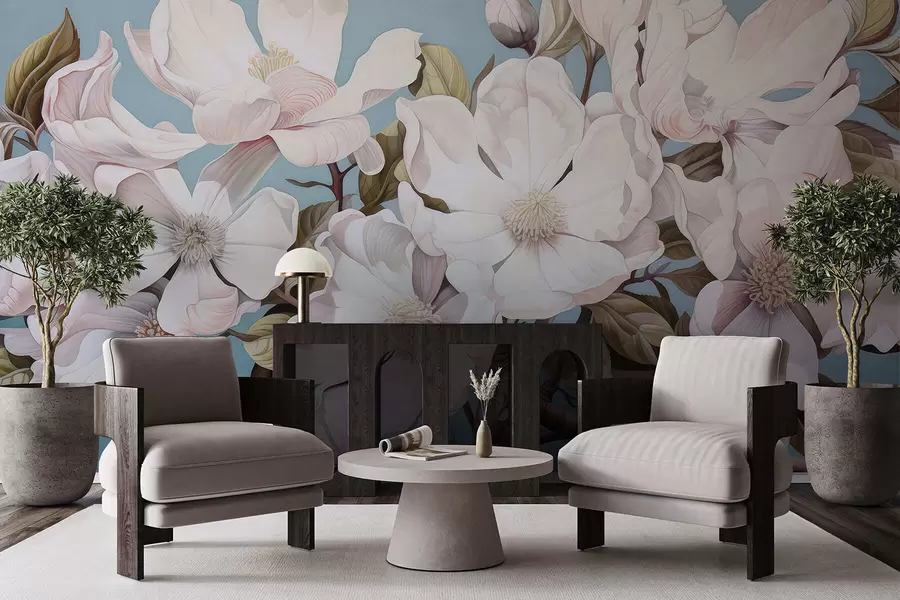 murais de parede Flores exuberantes num ramo de árvore w05178