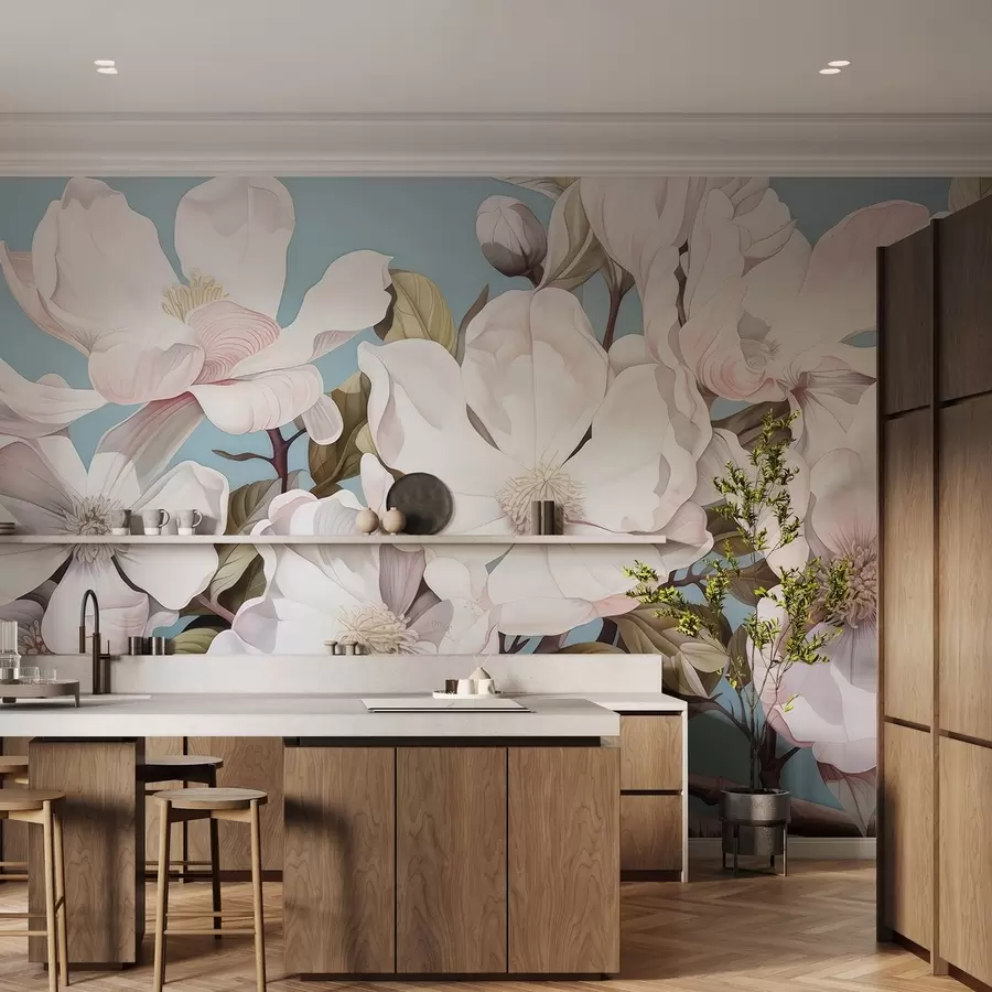 murais de parede Flores exuberantes num ramo de árvore w05178