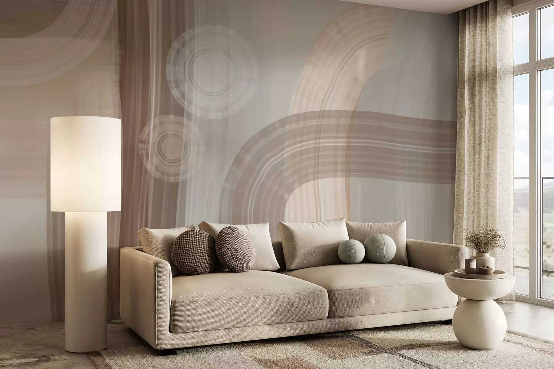 murais de parede abstração moderna pinceladas largas w04876