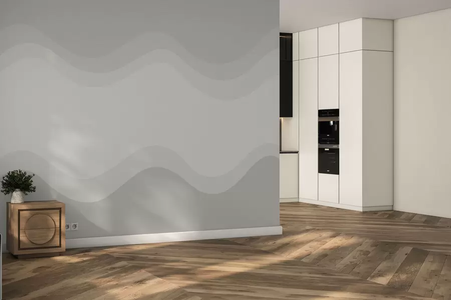 murais de parede Ondas abstratas em paleta neutra de bege w05132v3