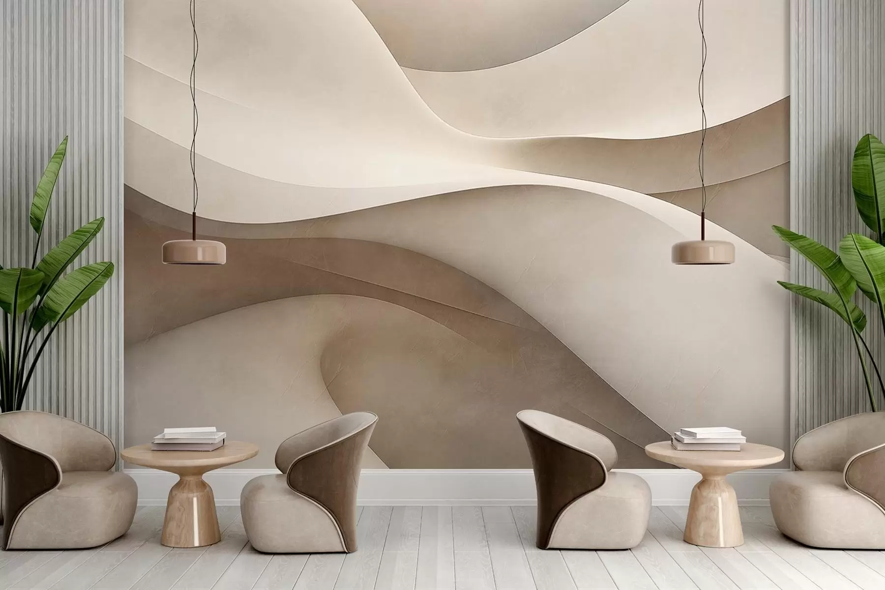 murais de parede Parede abstrata, ondas w09694